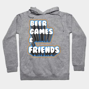 Beer, Games, & Friends Font Logo Hoodie